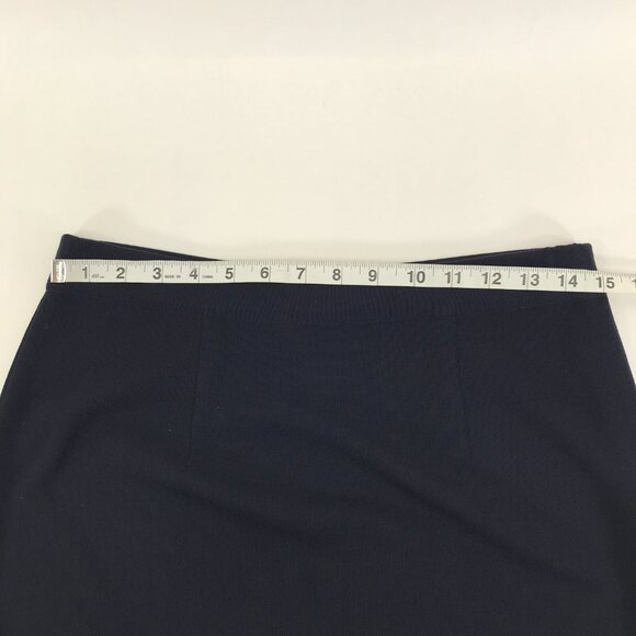 Misook A-Line Knit Skirt Women's Medium Navy Blue Stretch Pull-On Career Acrylic - Picture 4 of 7